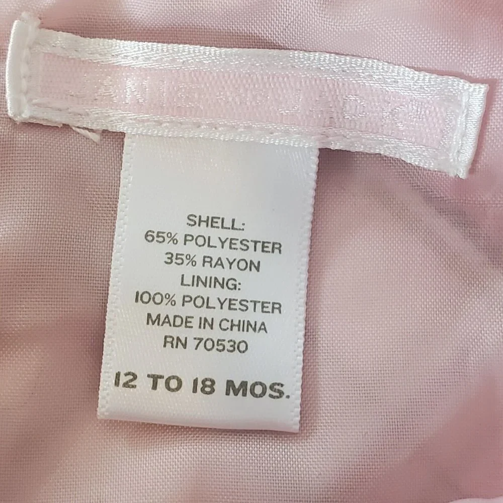 Janie And Jack Baby Girl Light Pink Plaid Flannel Dress Green Sz 12 To 18 Months